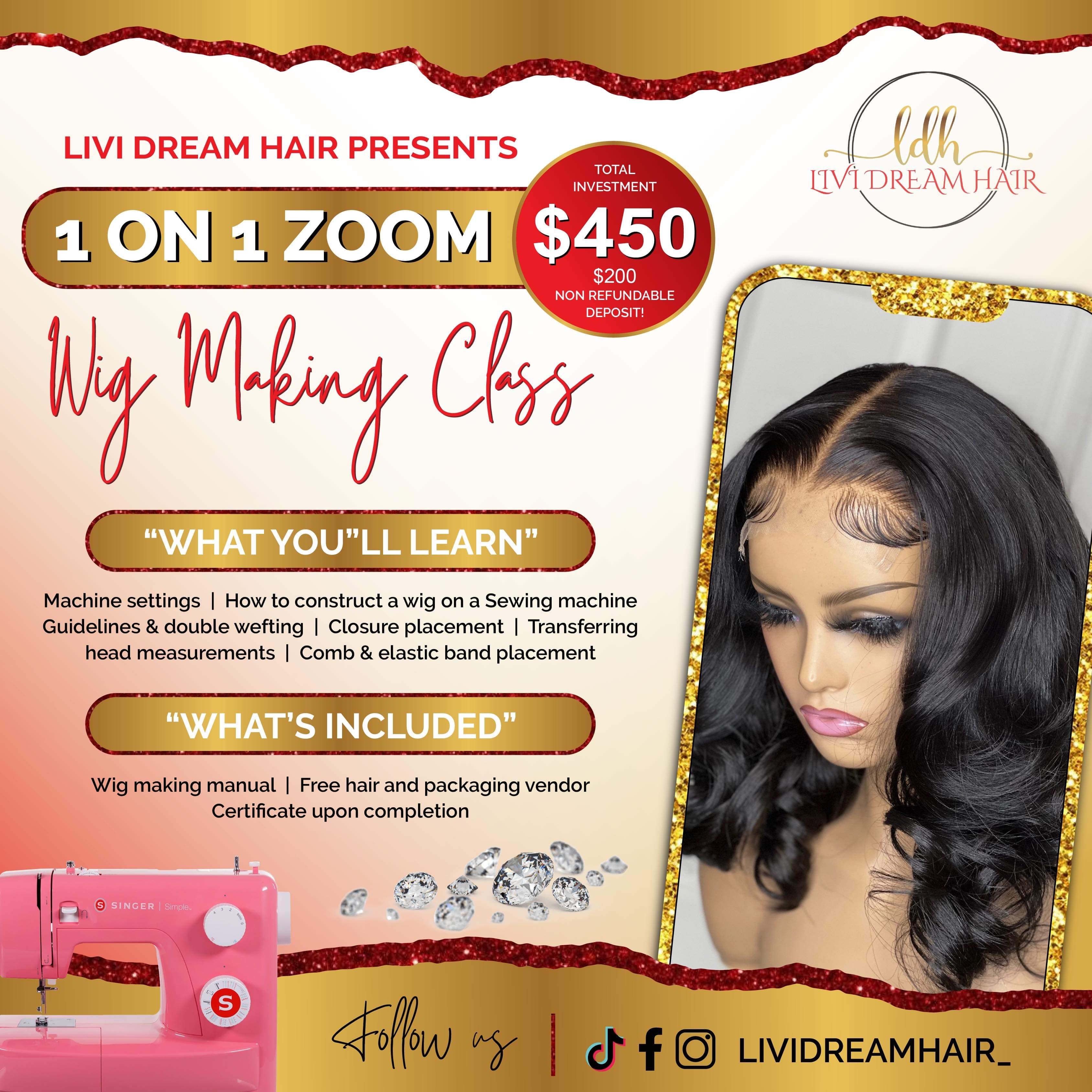 Lace Wig Making Class Flyer, Lace Wig Flyer, Hair Extension Flyer